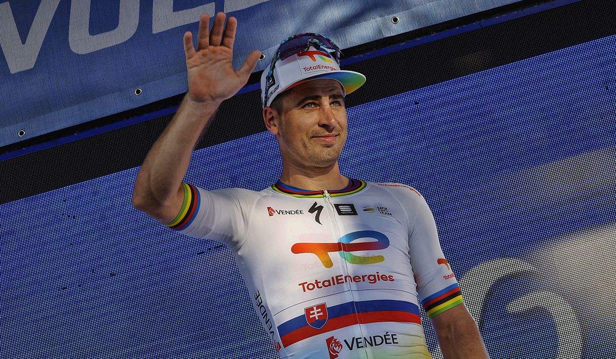 Peter Sagan, en el podio de la Vuelta a San Juan que actualmente está corriendo