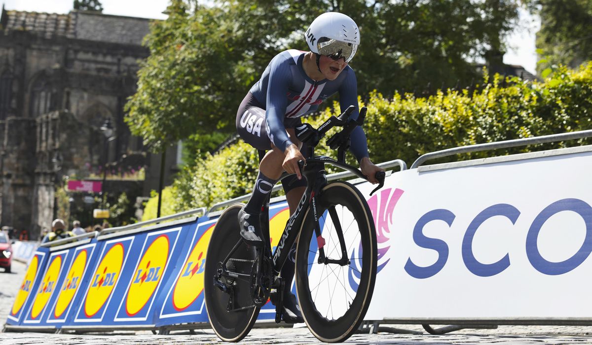 Andrew Augusten en una imagen del Mundial junior contrarreloj
