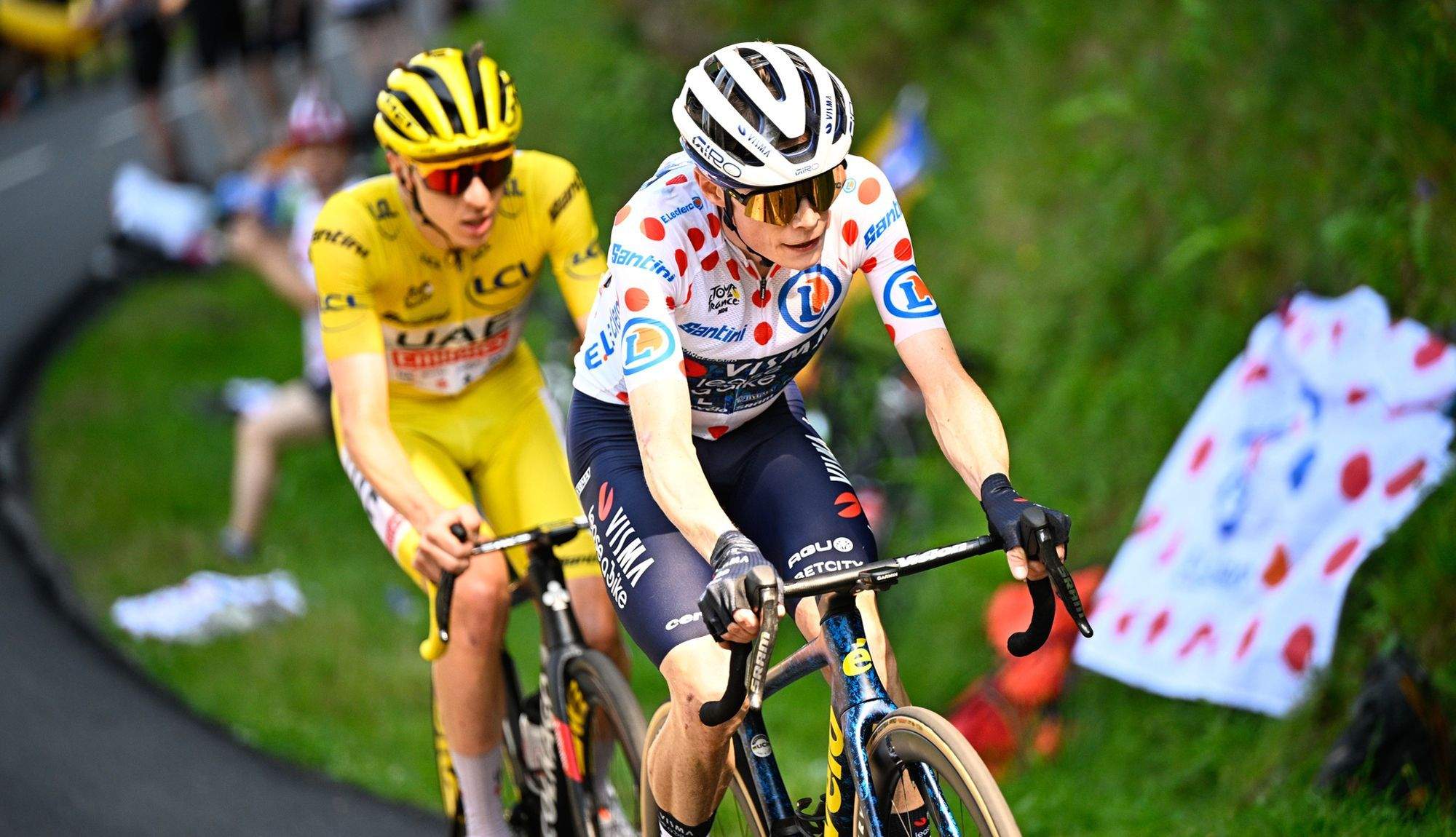 Jonas Vingegaard y Tadej Pogacar en una imagen del Tour de Francia de este año