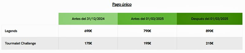 Precios Viaje Legends Precios Viaje Legends