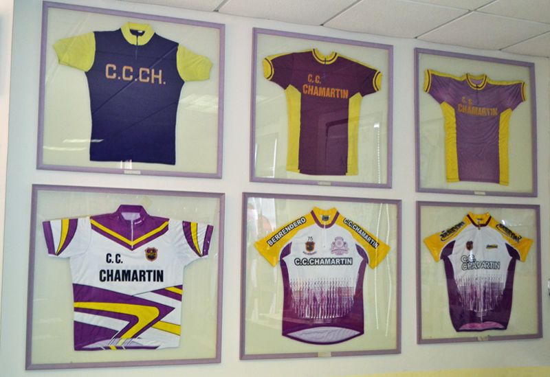 Distintos maillots utilizados por el Club Ciclista Chamartín a lo largo de su historia