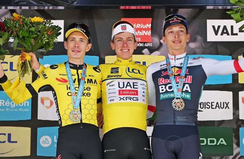 Lipowitz, junto a Pogacar y Vingegaard en el podio del pasado Dauphiné