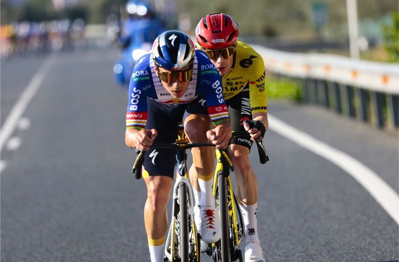 Evenepoel y Vingegaard en una imagen de la 3ª etapa