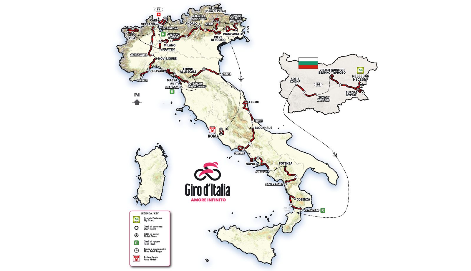 Recorrido del Giro de Italia 2026 Recorrido del Giro de Italia 2026