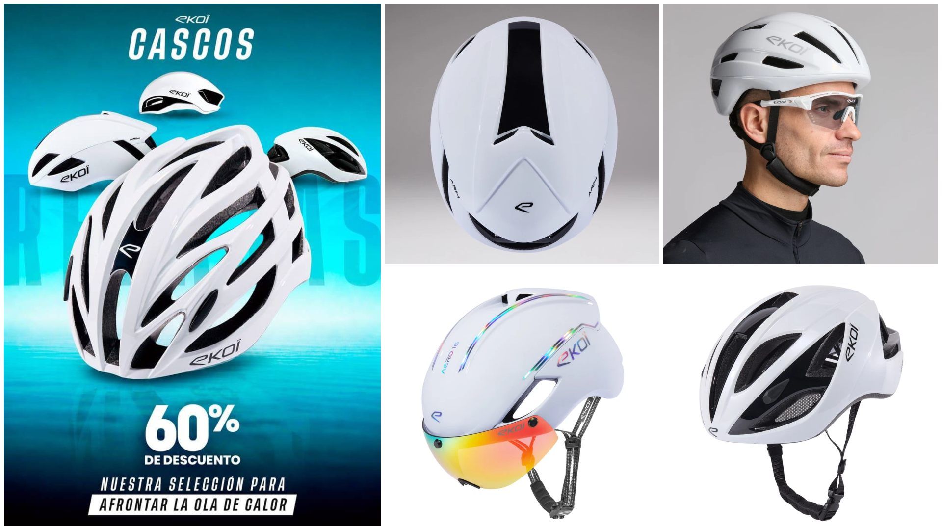 Los 7 cascos blancos de EKOI.