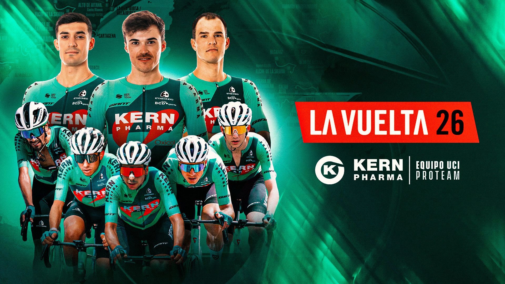 La alineación del Equipo Kern Pharma para la Vuelta a España.