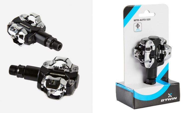Pedales automáticos MTB Rockrider 520 compatibles Shimano SPD