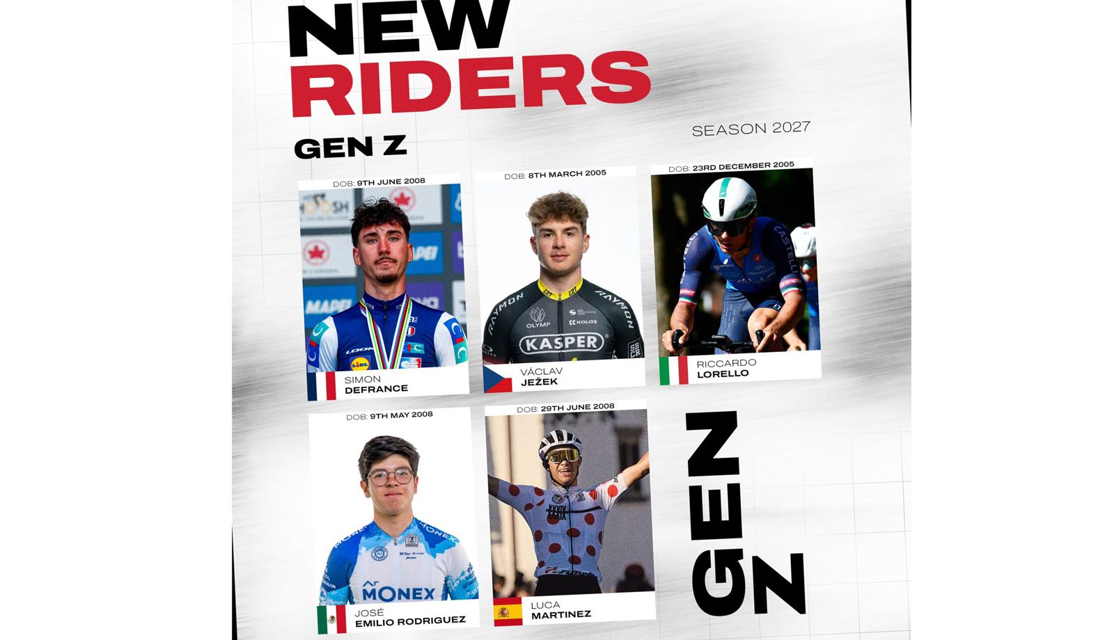 Luca Martinez, entre las nuevas incorporaciones del UAE Team Gen Z para 2027