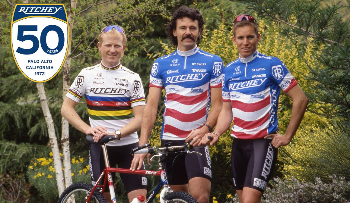 Tom Ritchey con Henrik Djernis y Thomas Frischknecht