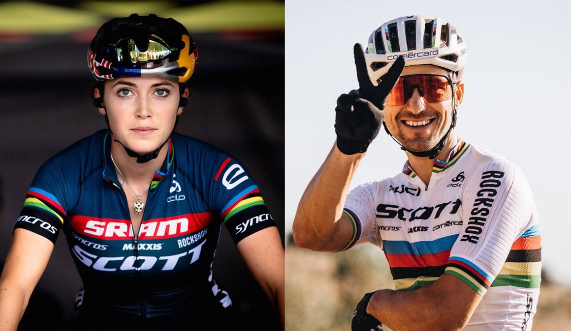 nino schurter y kate courtney con scott sram hasta 2024
