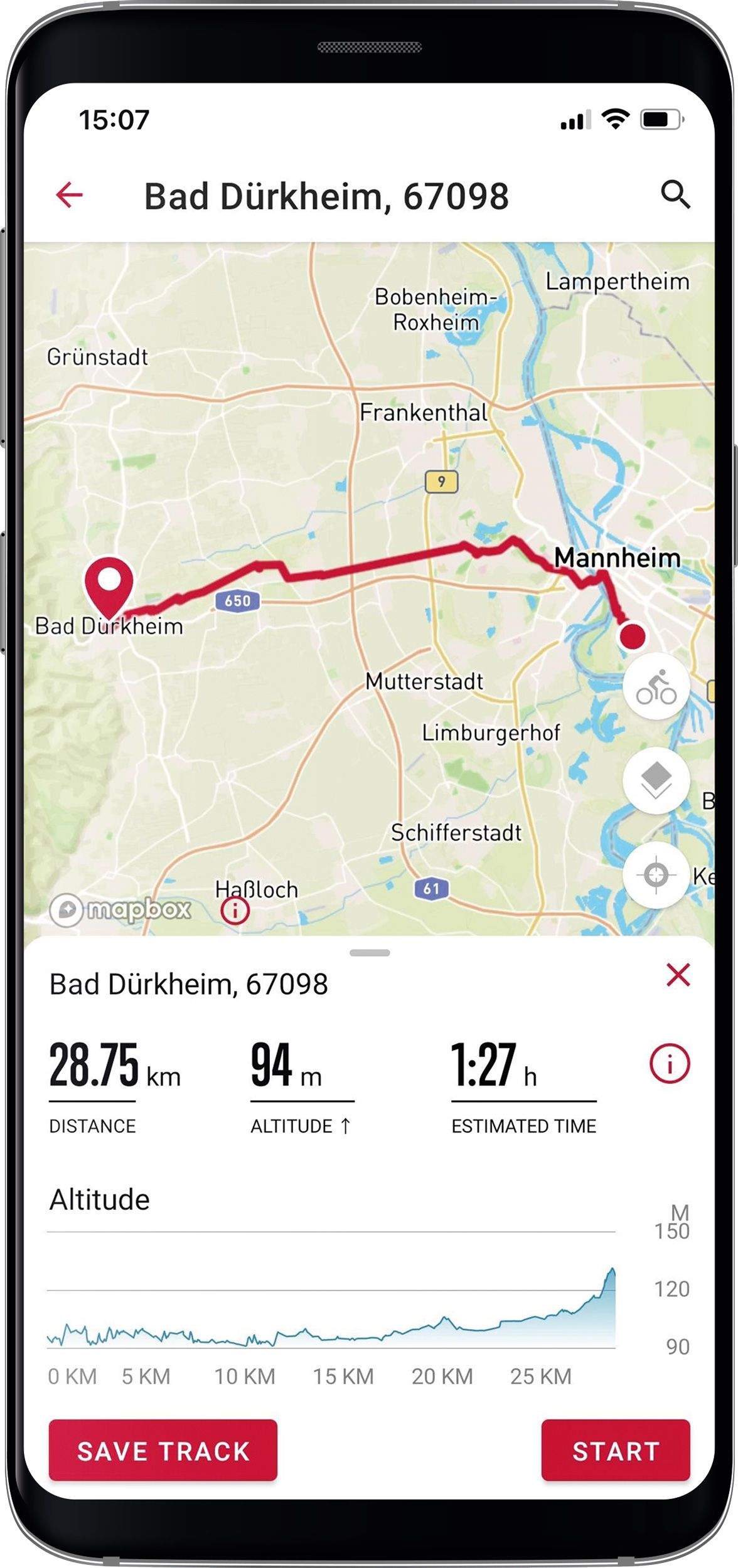 RIDE App Neue Navigation Screens Search&Go EN