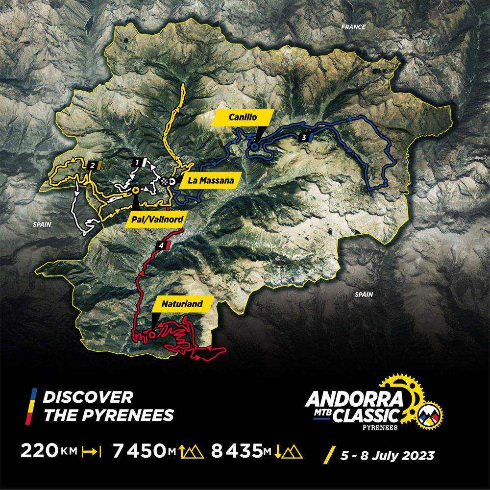 Andorra MTB Classic Pyrenees. Así serán las etapas en 2023 mapa