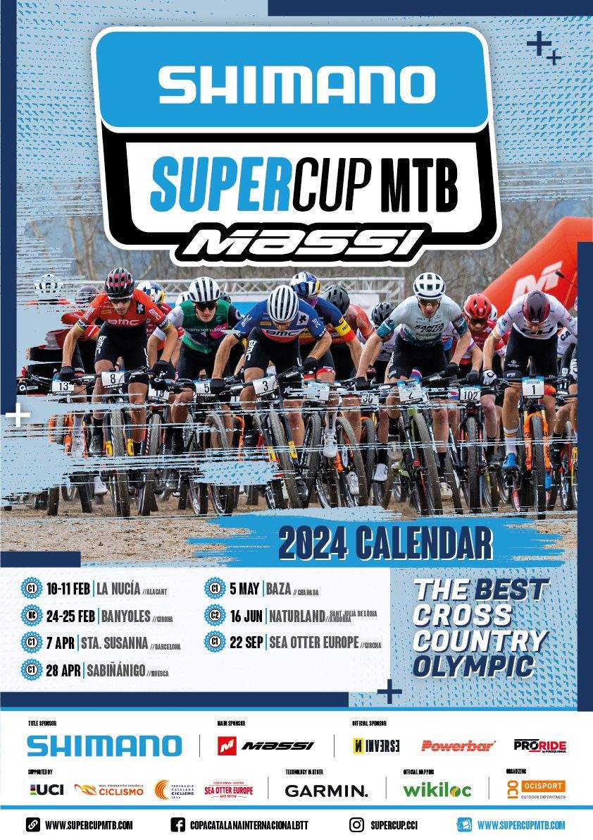 Cartel con el calendario de la Shimano Super Cup Massi 2024