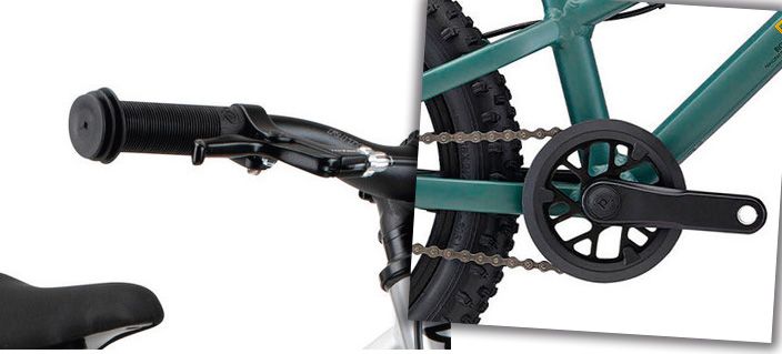 PEQUEÑOS DETALLES. Estos pequeños detalles, diseñados para los más pequeños, como por ejemplo los puños o las bielas, tienen que adaptarse ergonómicamente al cuerpo de los niños, y suponen un beneficio fundamental en la confianza en la conducción de la bici.