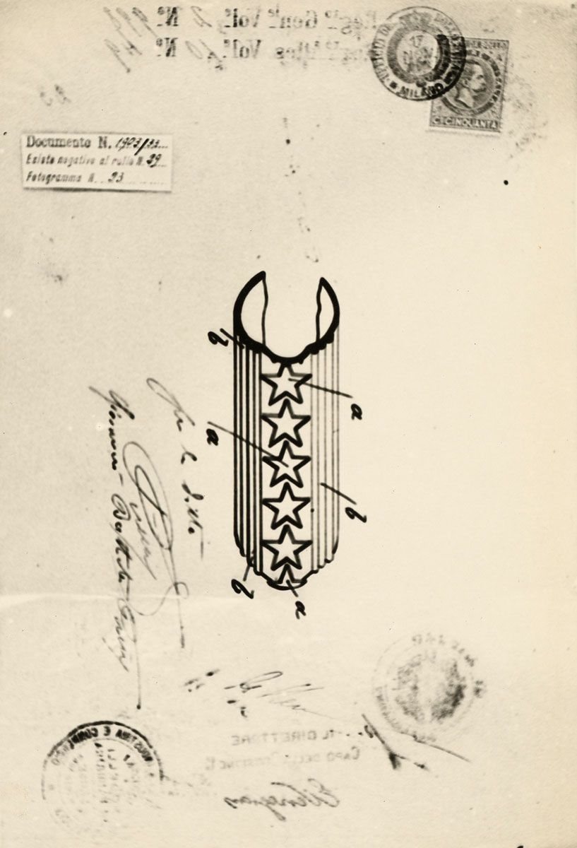 1903 Patent for a factory design for a pneumatic tyre for the rims of bicycles@Fondazione Pirelli