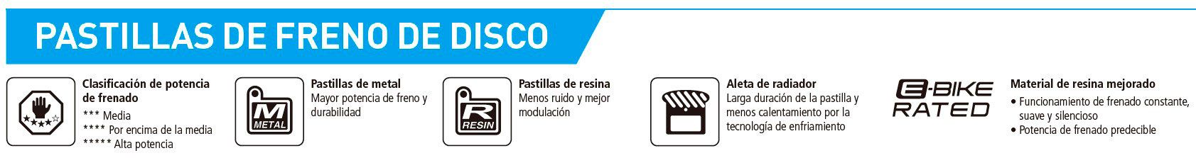 Simbolos pastillas Shimano Simbolos pastillas Shimano