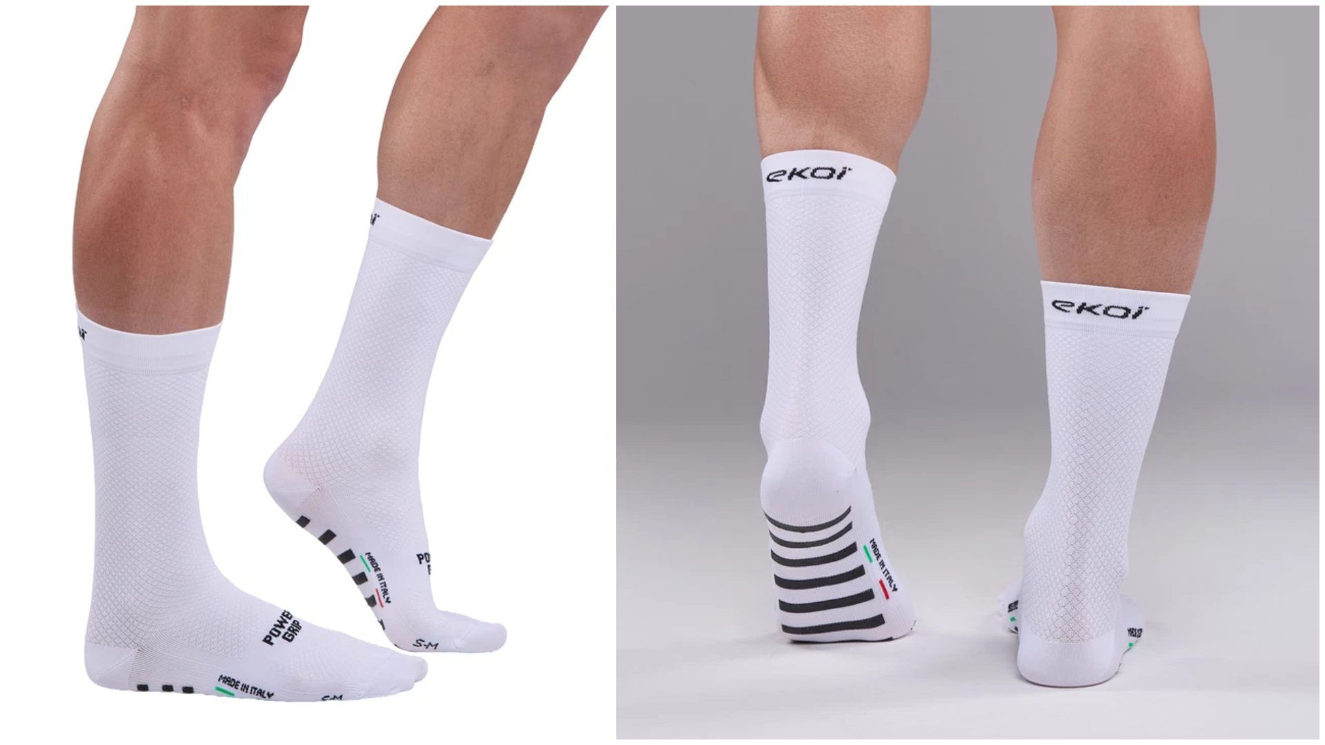 Calcetines de ciclismo EKOI Racing PRO POWERGRIP 18 cm Blancos,