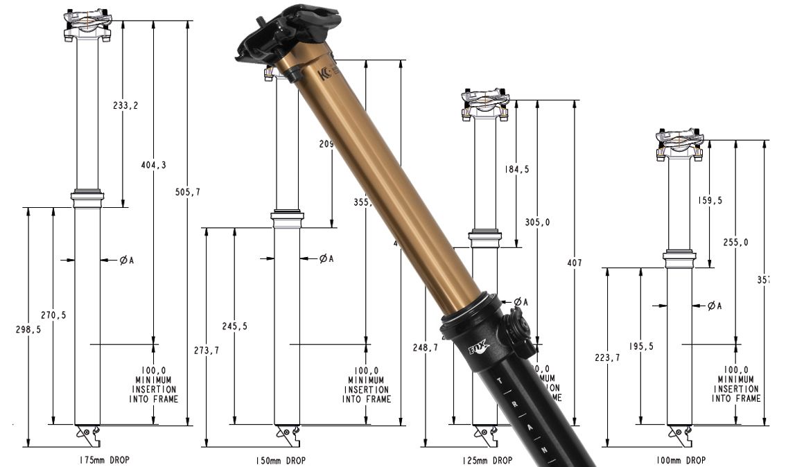 La tija Fox Transfer crece a los 175mm 