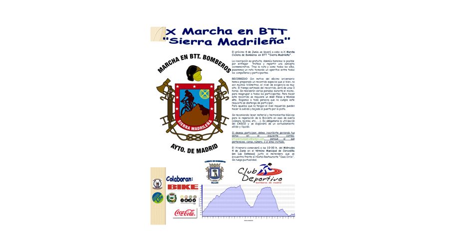 X Marcha Ciclista de Bomberos en BTT “Sierra Madrileña”
