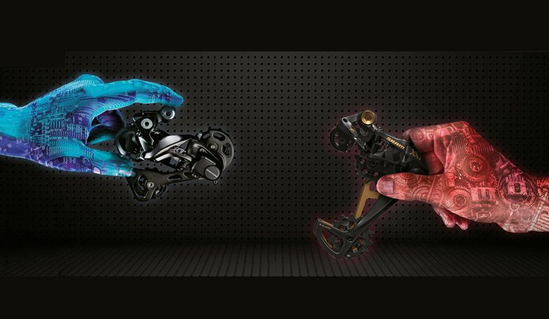 Shimano Deore XT Di2 vs. SRAM XX1 Eagle.