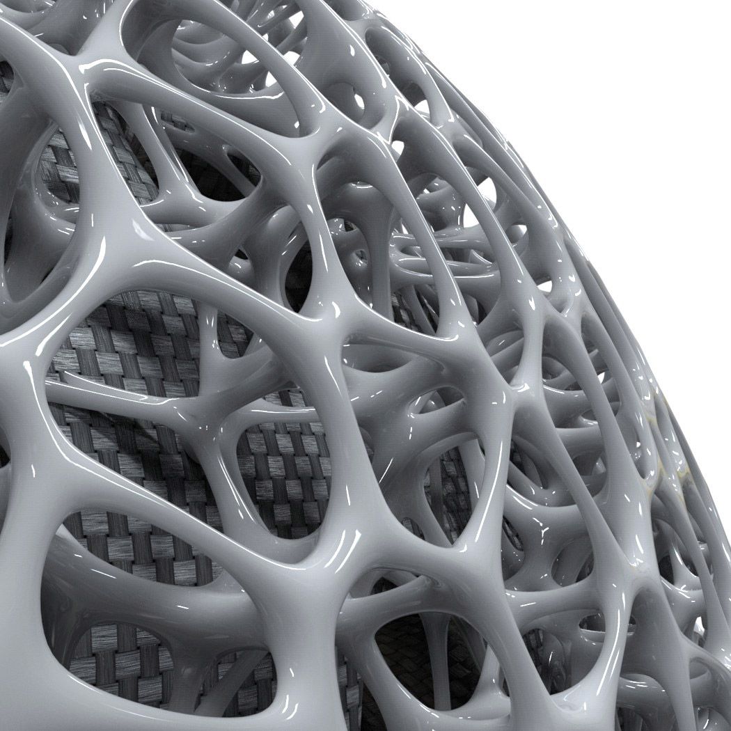 detalle casco Voronoi fabricado en impresión 3D