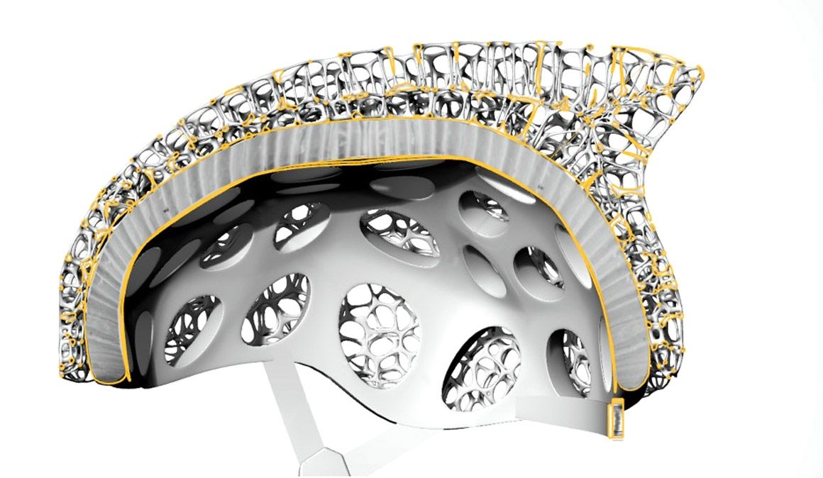 estructura casco Voronoi fabricado en impresión 3D