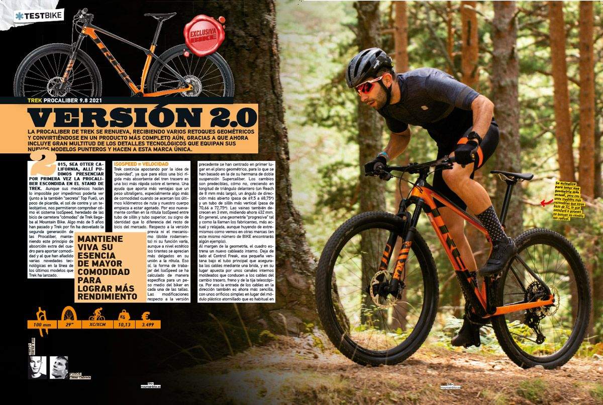Este mes en la revista BIKE probamos la nueva Trek Procaliber 9.8 2021