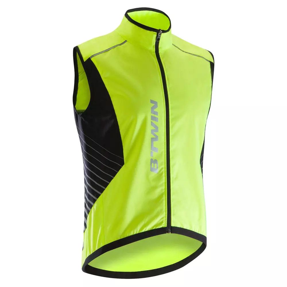 CHALECO CICLISMO CORTAVIENTO HOMBRE VAN RYSEL ROADR 500 ULTRA LIGHT NEGRO