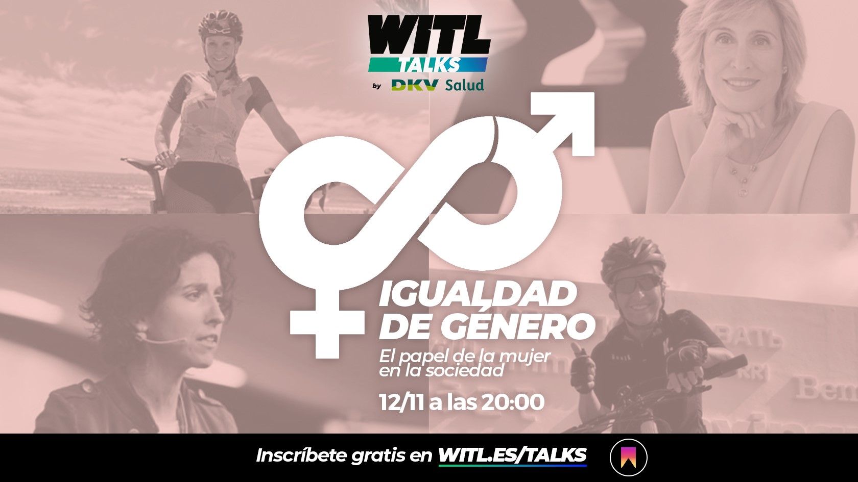 Cartel anunciador de la charla WITL sobre la igualdad de género.