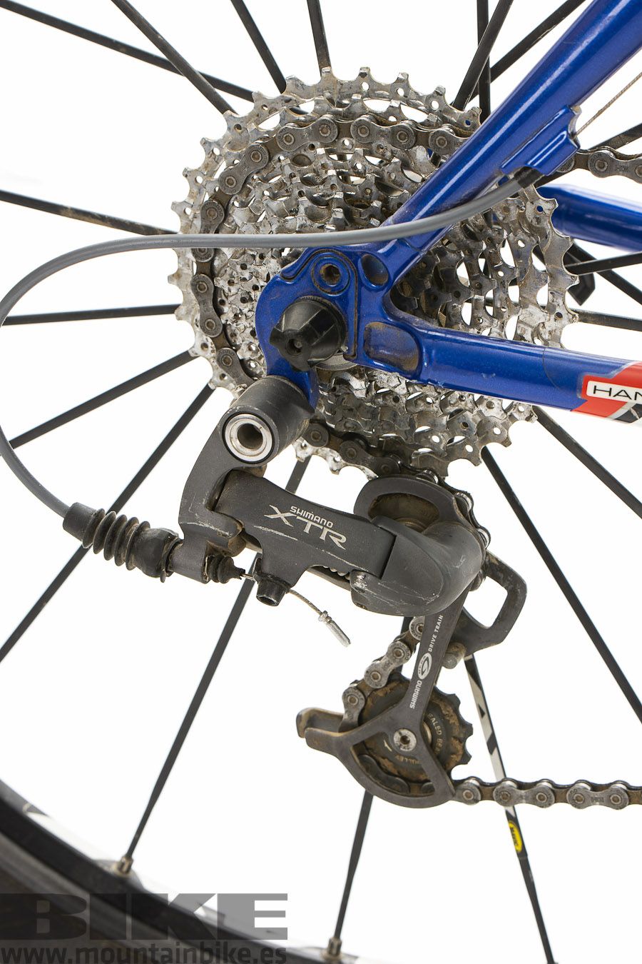 Shimano XTR M-952, ya con las 9 coronas traseras (Mega-Nine).