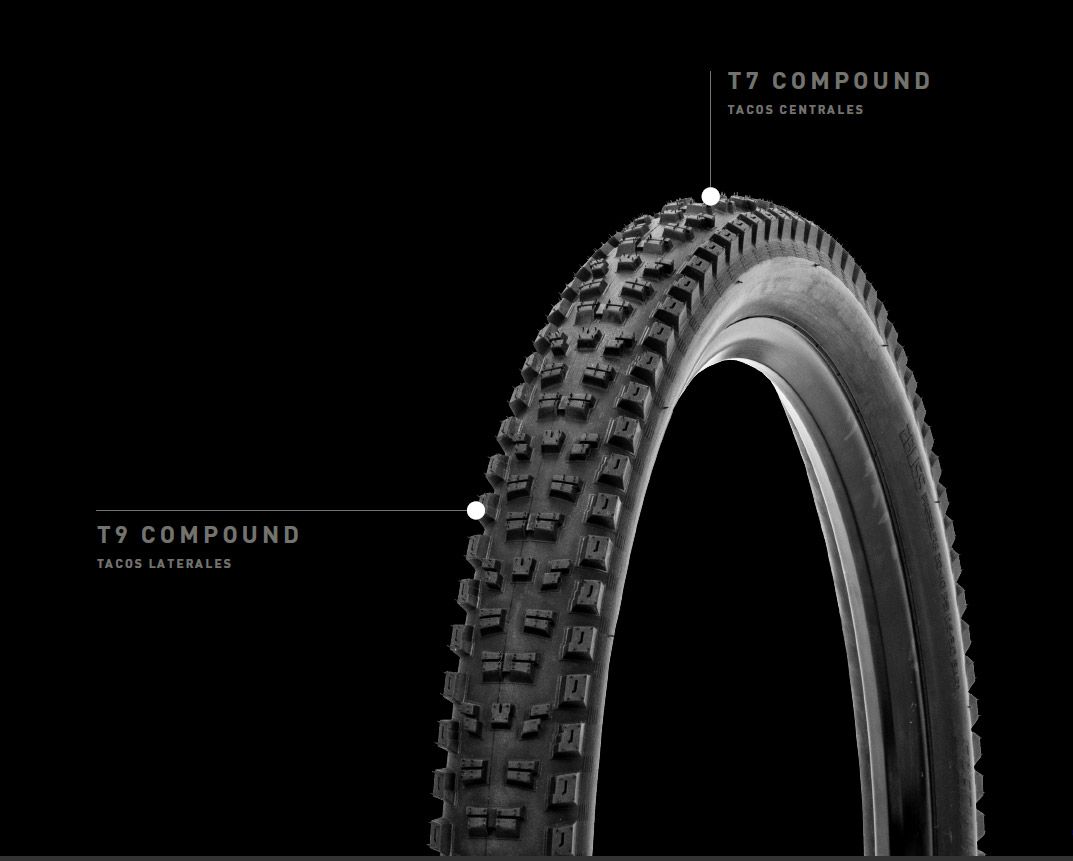 Nuevo compuesto de goma T9 en los neumáticos Specialized detalle