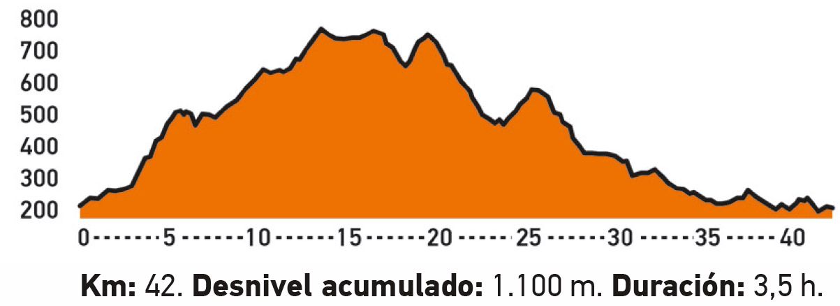 10 rutas MTB con track GPS para hacer en primavera perfil Las Tres Fuentes de la Calderona
