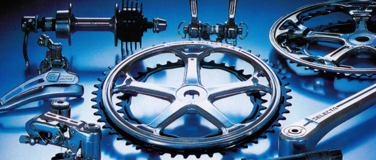 20 productos Shimano. 1978. El primera Shimano Altus era de carretera