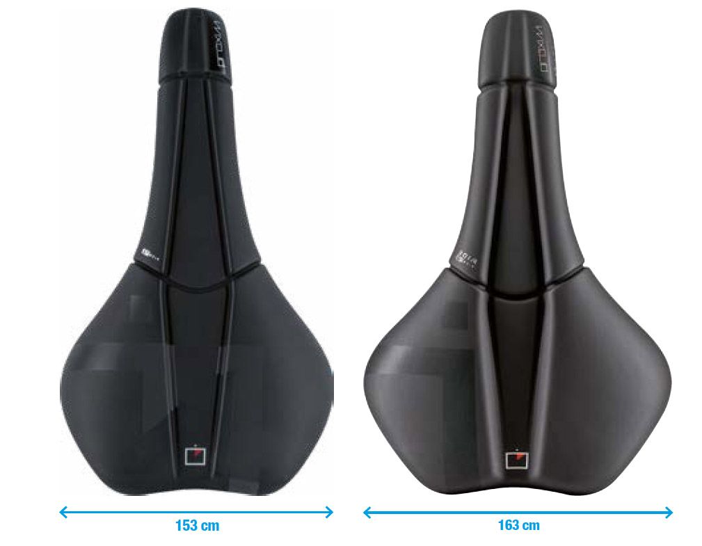Proxim W400. El sillín de altas prestaciones para e bike y all mountain. Detalle anchuras