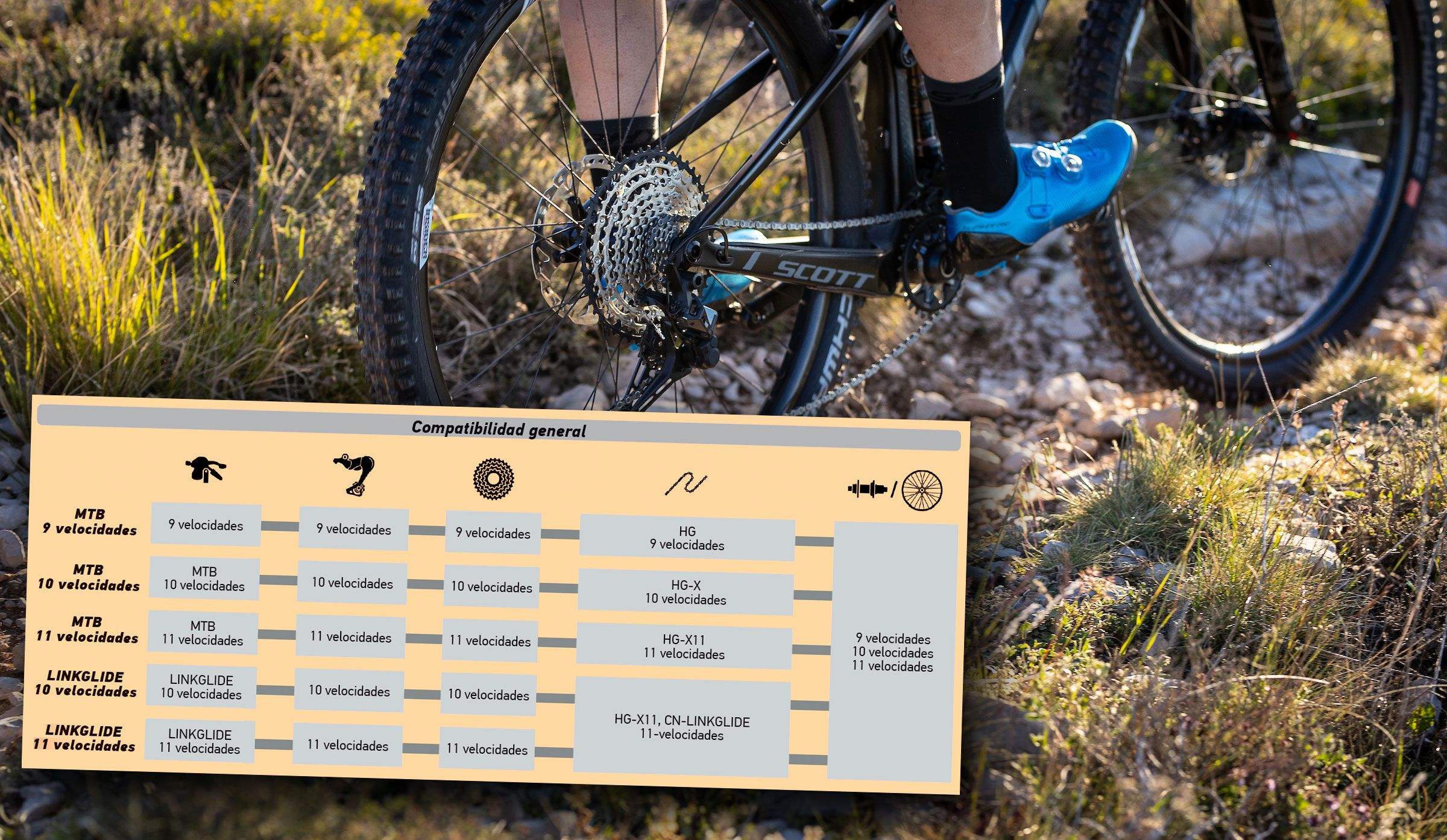 Tablas de compatibilidades entre transmisiones Shimano