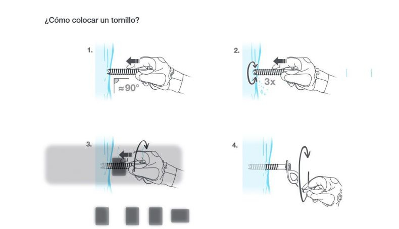 Cómo colocar un tornillo de hielo Ilustración Petzl