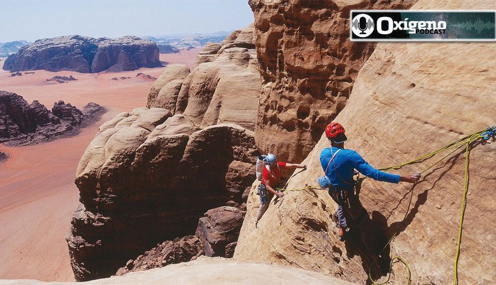 De aventuras en Jordania con los hermanos Pou. Foto: Jordan Climbing Federation