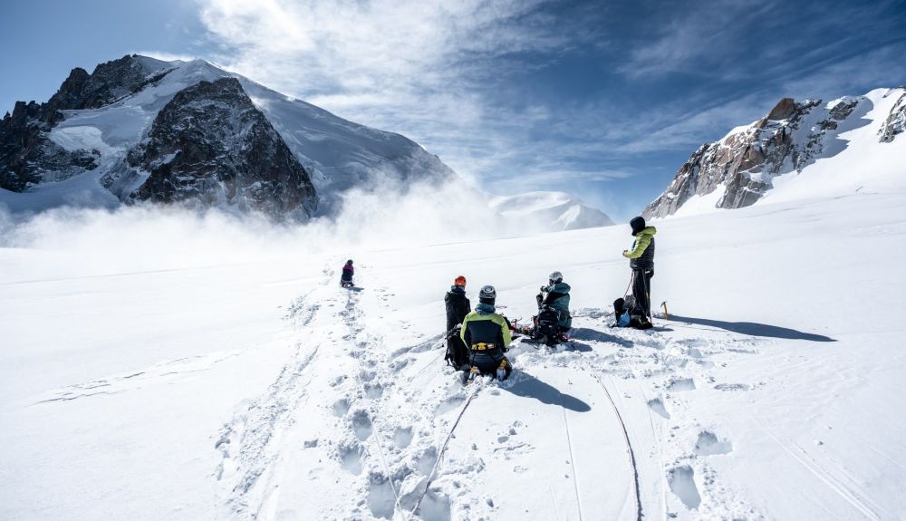 Explicación en el glaciar Mathurin Vauthier 