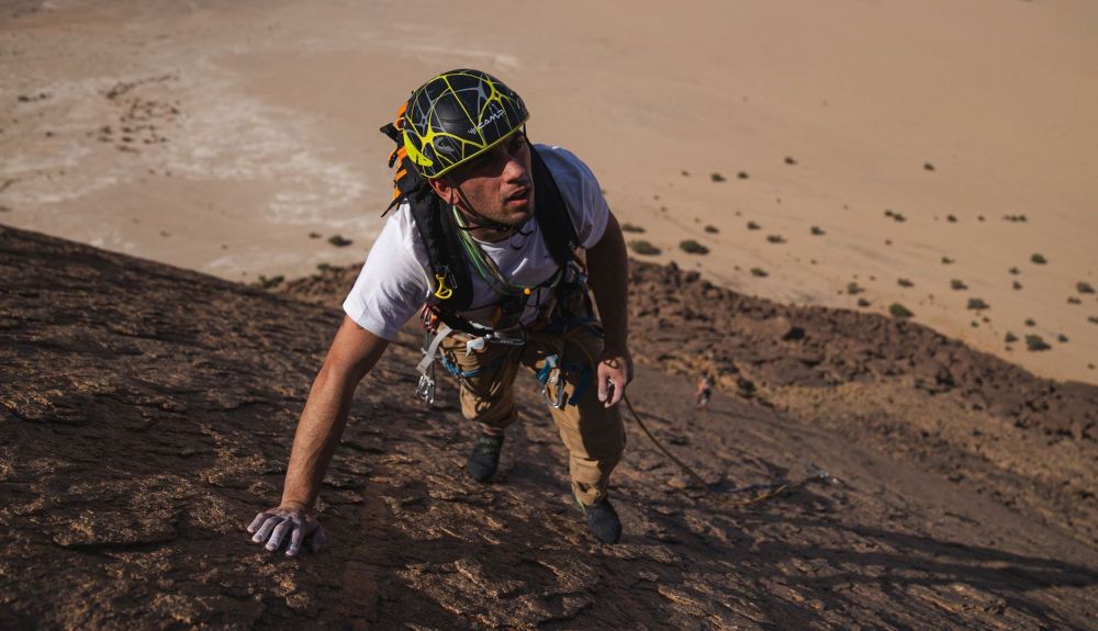 Jaume Peiro en el ascenso al Ben Amera, en Mauritania