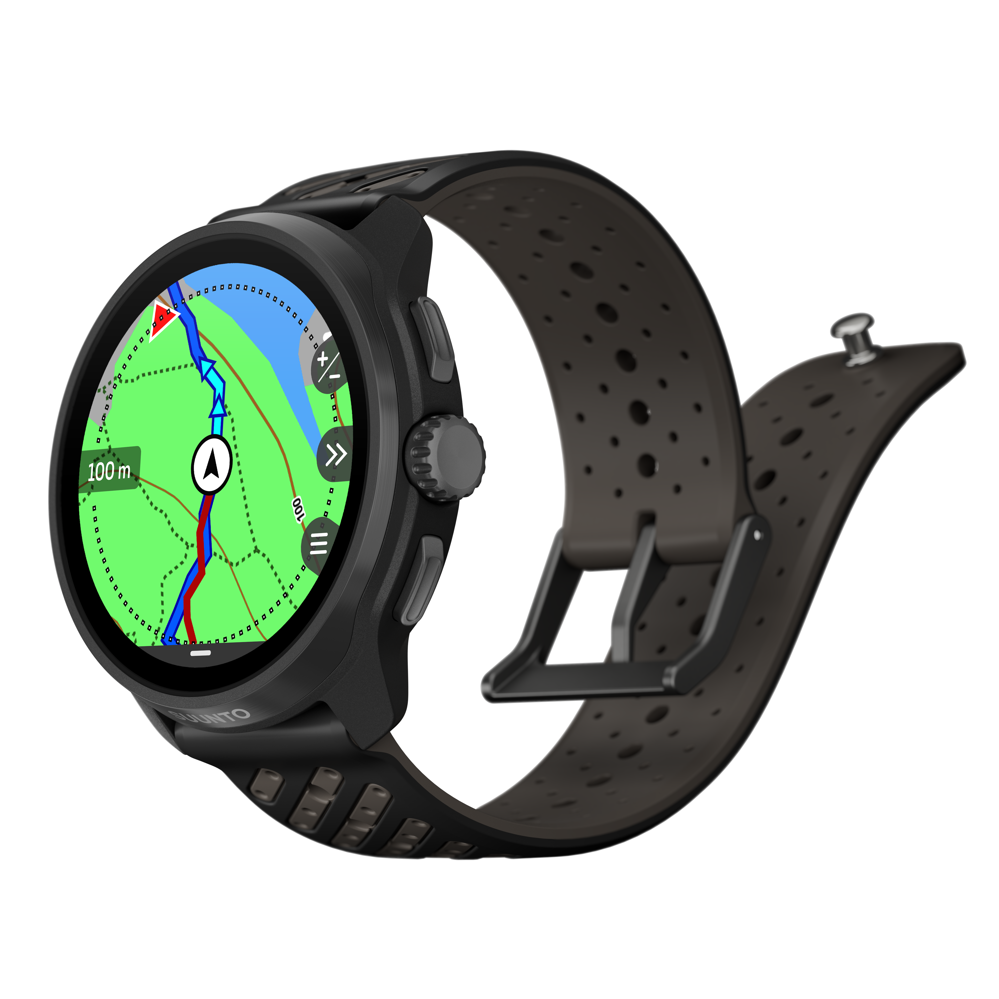 Suunto Race 3S Titanium Black Perspective quarter right B Map