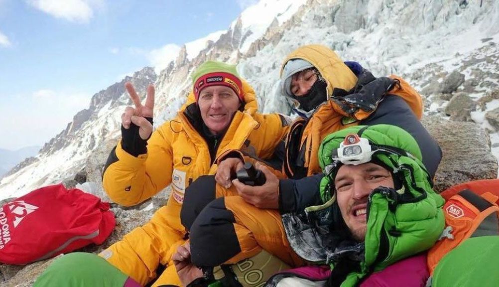 Urubko, Revol y Bielecki durante el descenso del Nanga Parbat, en enero de 2018. Urubko, Revol y Bielecki durante el descenso del Nanga Parbat, en enero de 2018.