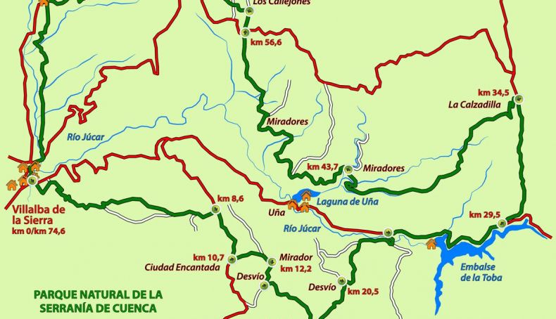 Los miradores de Uña en mountain bike mapa