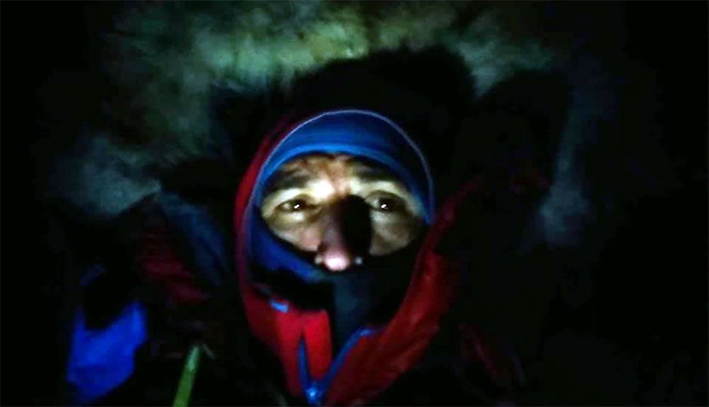 Sergi Mingote en el C2 del K2. Foto: Sergi Mingote