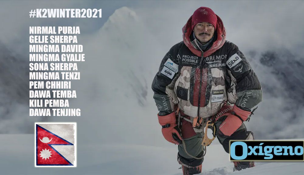 Equipo nepalí en la cima del K2 Equipo nepalí en la cima del K2