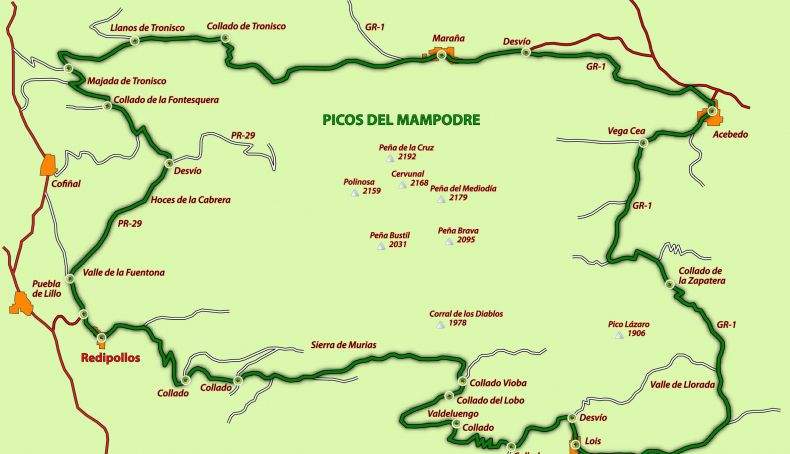 Mapa Mampodre BTT