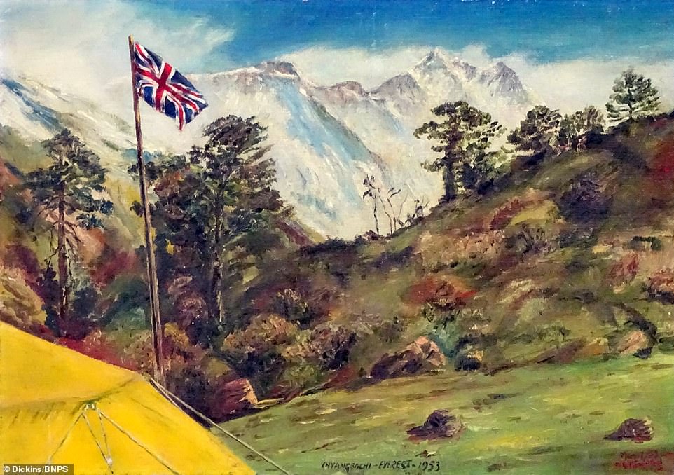 Salen a la luz unas pinturas inéditas de Edmund Hillary