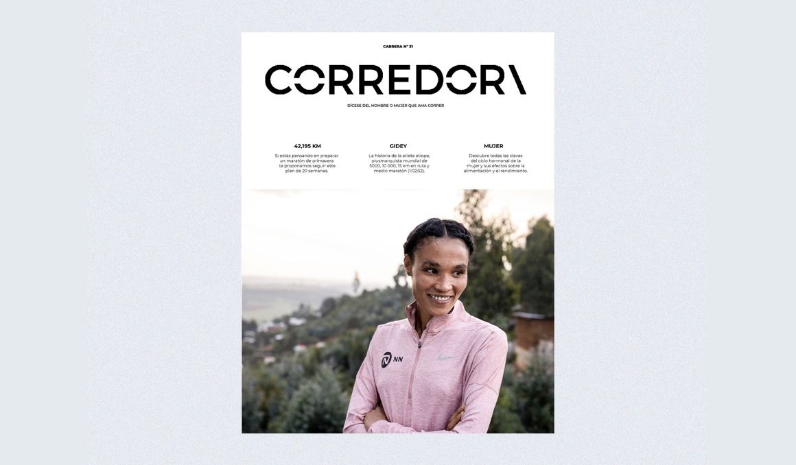 La portada del último número de la revista Corredor con Letesenber Gidey. La portada del último número de la revista Corredor con Letesenber Gidey.