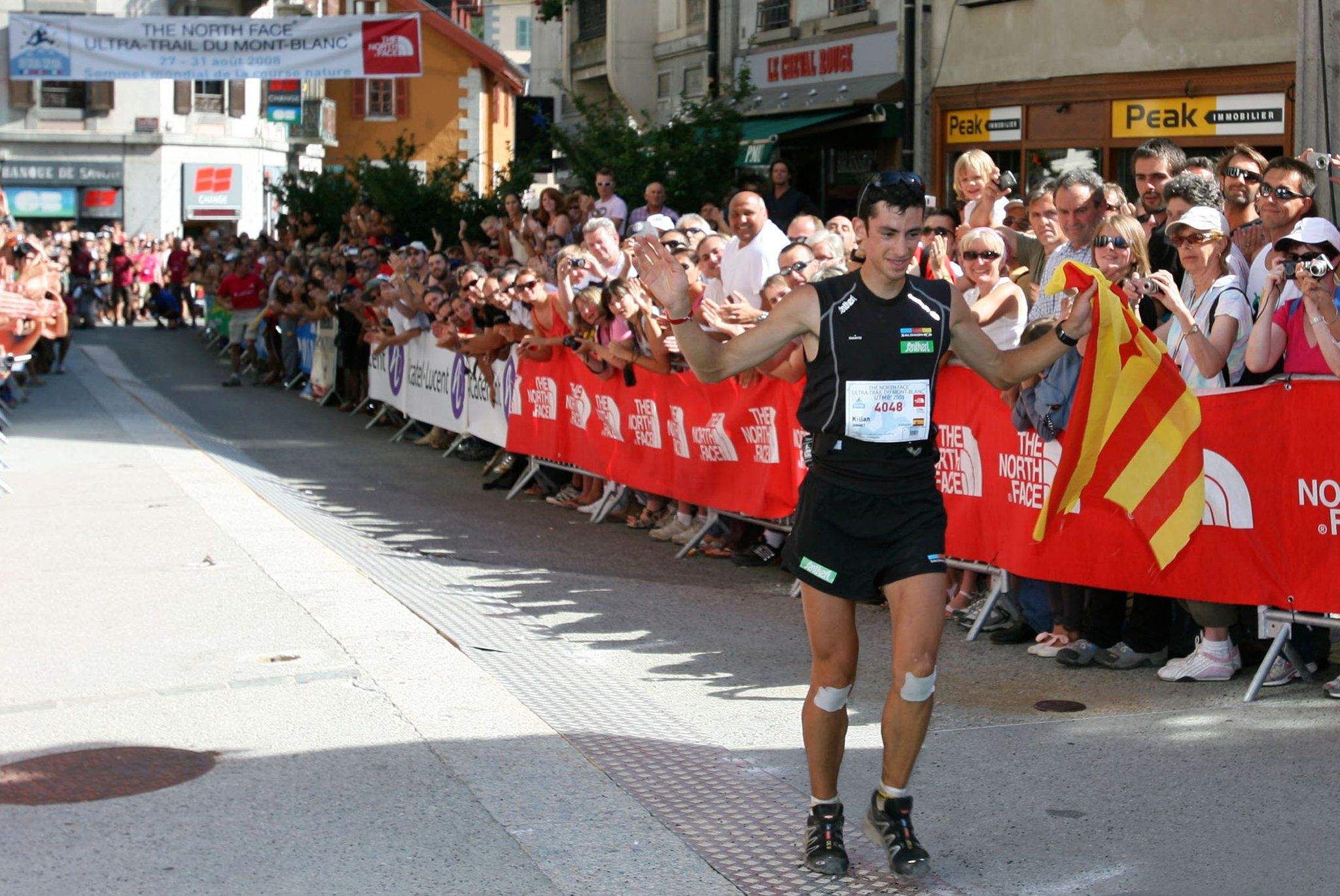 Kilian Jornet en su primera victoria en UTMB. Corría el año 2008.