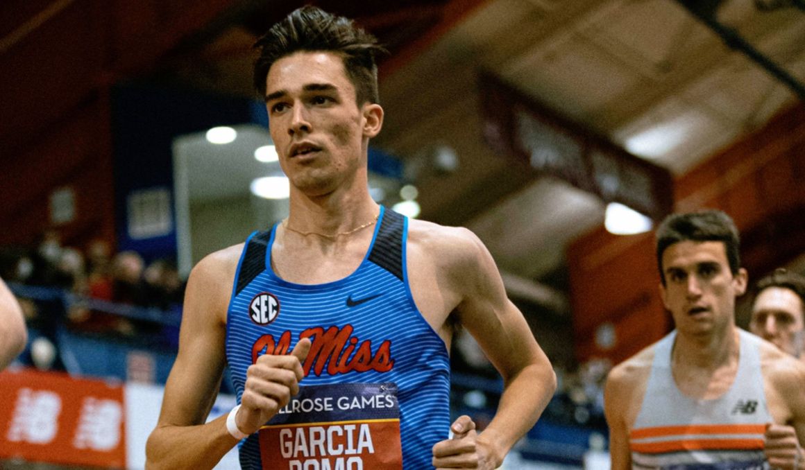 Mario García Romo en los Millrose Games de Nueva York en 2022. OLE MISS. Mario García Romo en los Millrose Games de Nueva York en 2022. OLE MISS.