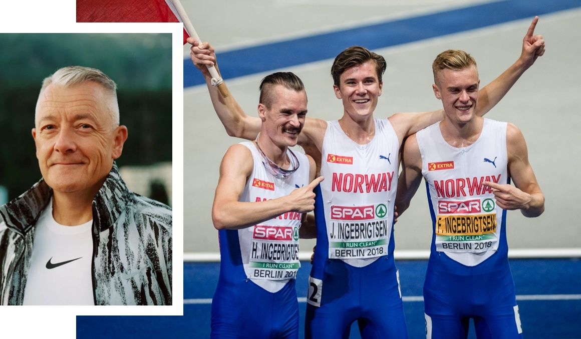 Gjert Ingebrigtsen y los hermanos, todos ellos campeones de Europa de 1500 metros. NIKE Y SPORTMEDIA.